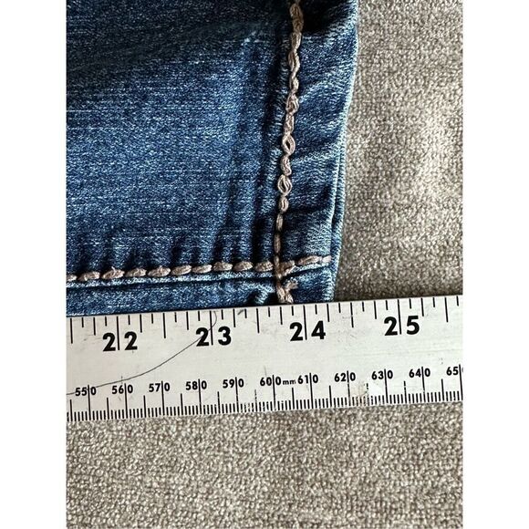 NINE WEST Jeans Womens Blue sz 16 Embellished Button Flap Pockets Contrast Stitc - Picture 15 of 16
